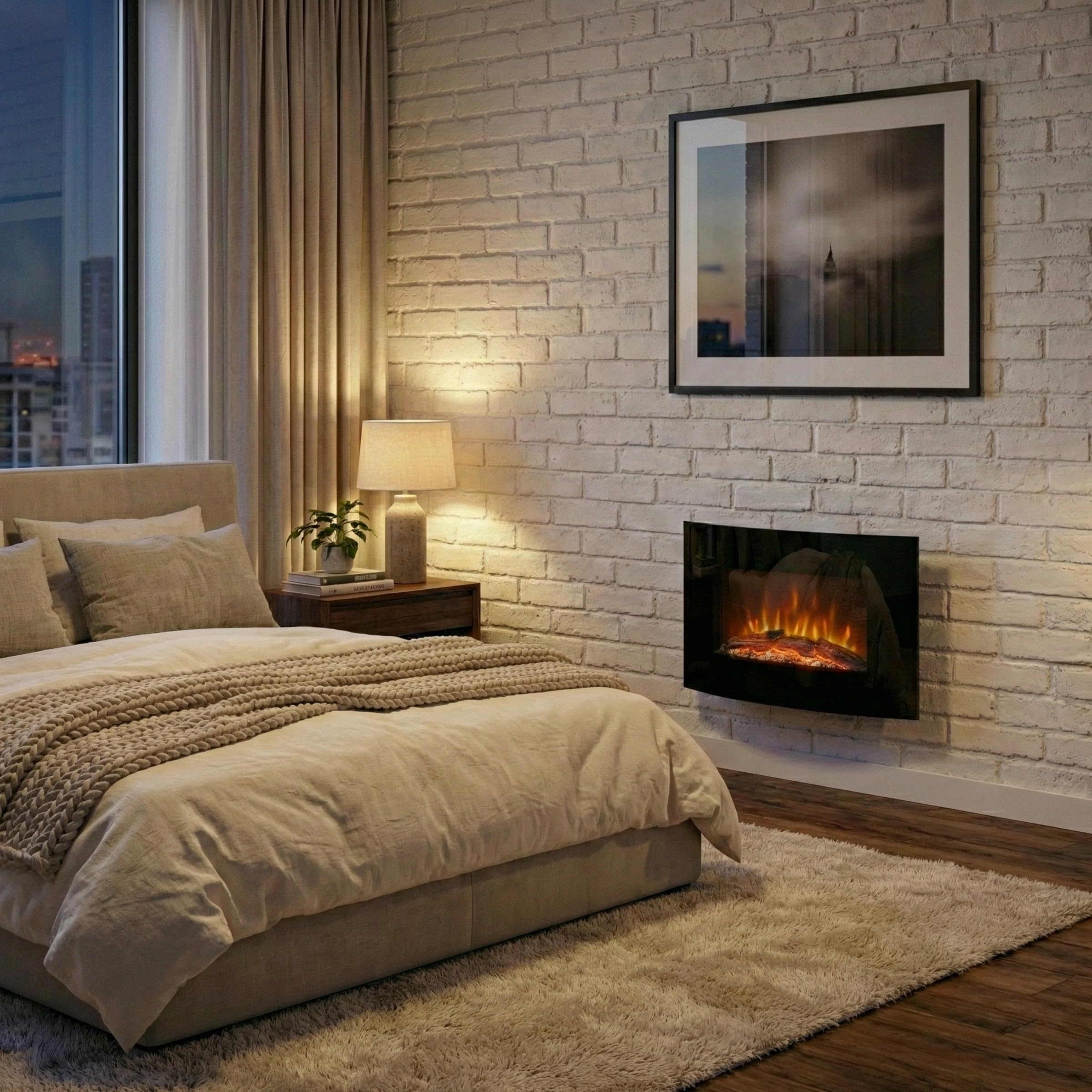 Amazon.com: 25.5-Inch Wall Mounted Electric Fireplace - Curved
